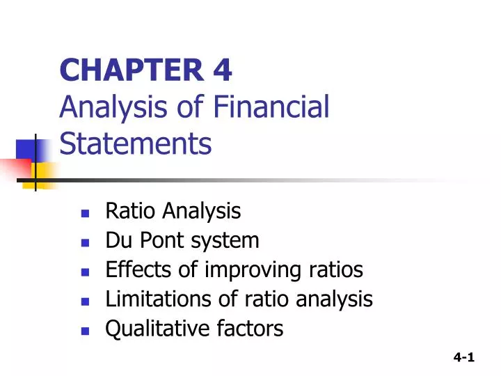 chapter 4 analysis of financial statements