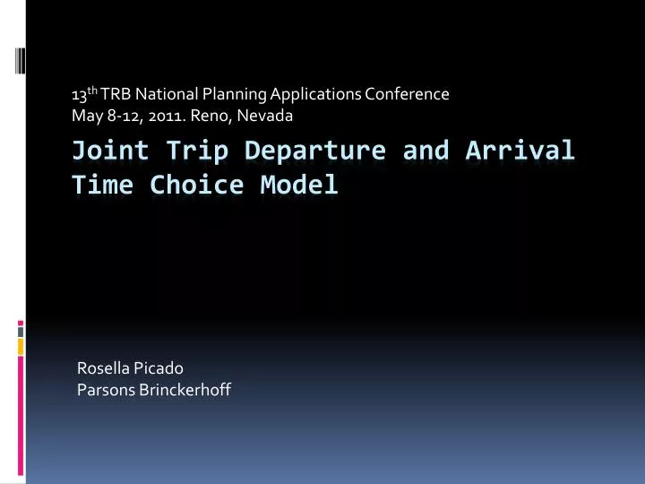 13 th trb national planning applications conference may 8 12 2011 reno nevada