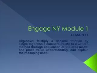 Engage NY Module 1