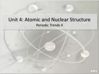 Unit 4: Atomic and Nuclear Structure Periodic Trends II