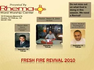 FRESH FIRE REVIVAL 2010