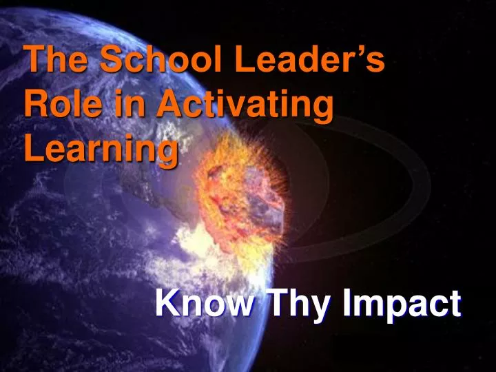 the school leader s role in activating learning