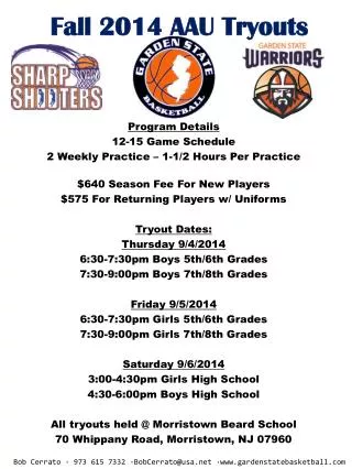 Fall 2014 AAU Tryouts