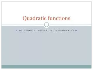 quadratic functions