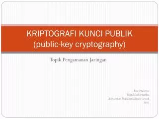 kriptografi kunci publik public key cryptography