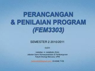 perancangan penilaian program fem3303
