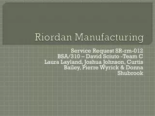 Riordan Manufacturing
