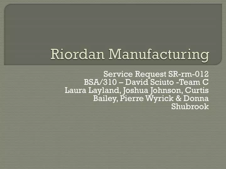 riordan manufacturing
