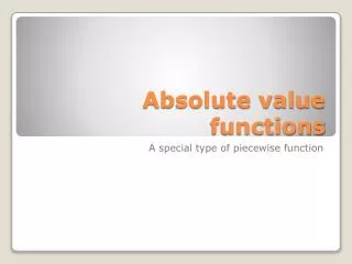 absolute value functions
