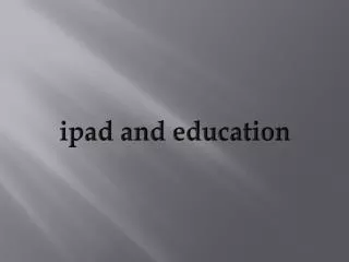 ipad and education