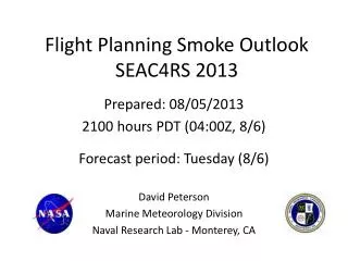 Flight Planning Smoke Outlook SEAC4RS 2013