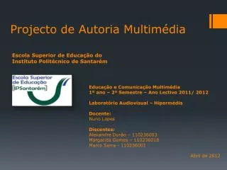 projecto de autoria multim dia