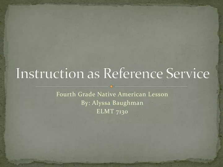 instruction as reference service