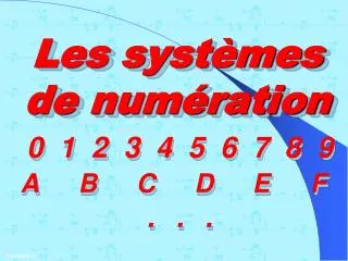 les syst mes de num ration