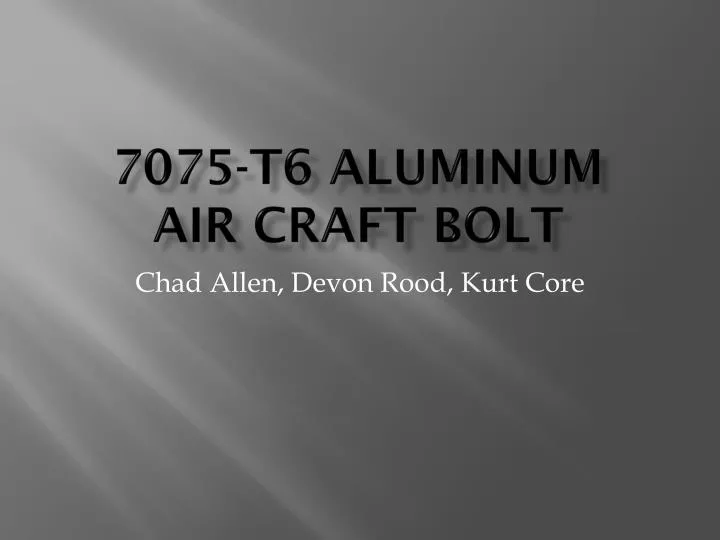 7075 t6 aluminum air craft bolt