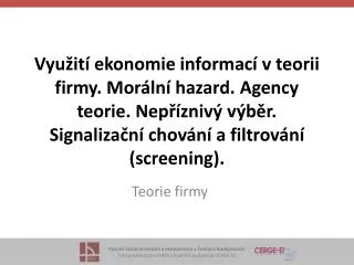 teorie firmy