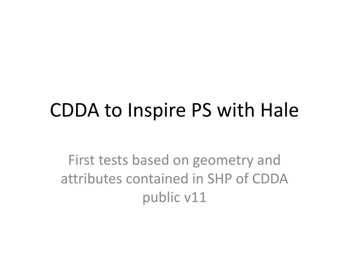 cdda to inspire ps with hale
