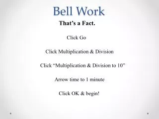 Bell Work