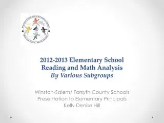 2012-2013 Elementary School R eading and Math Analysis By Various Subgroups