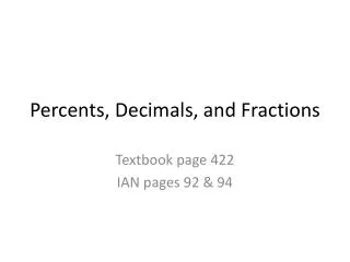 percents decimals and fractions