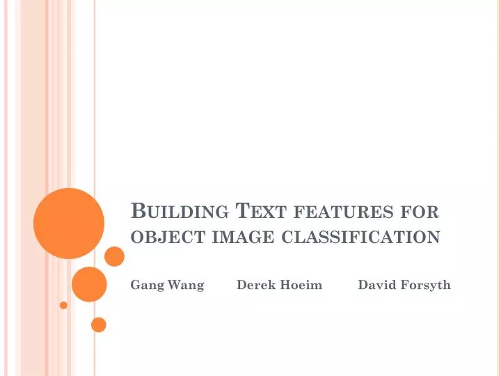 building text features for object image classification