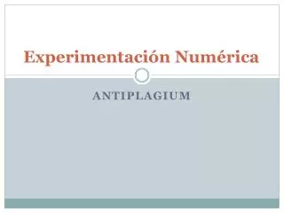experimentaci n num rica