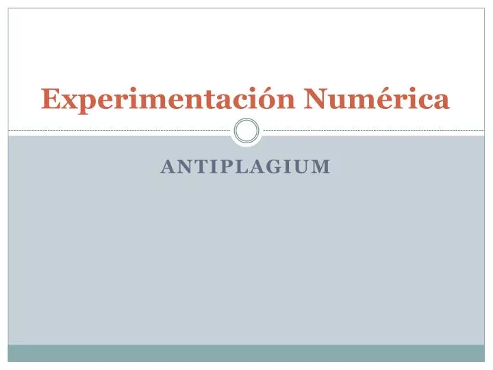 experimentaci n num rica