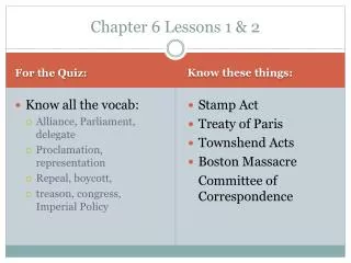 Chapter 6 Lessons 1 &amp; 2