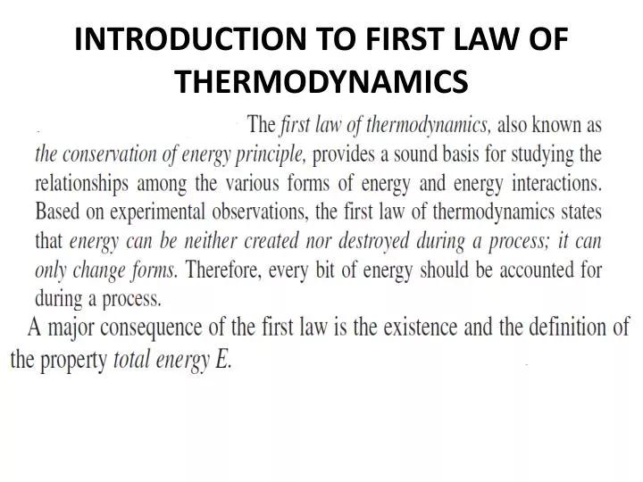 introduction to first law of thermodynamics