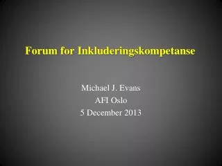Forum for Inkluderingskompetanse