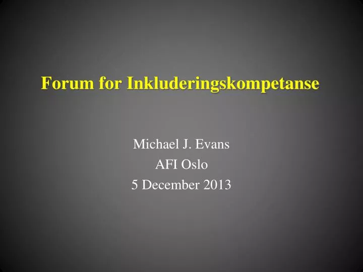 forum for inkluderingskompetanse