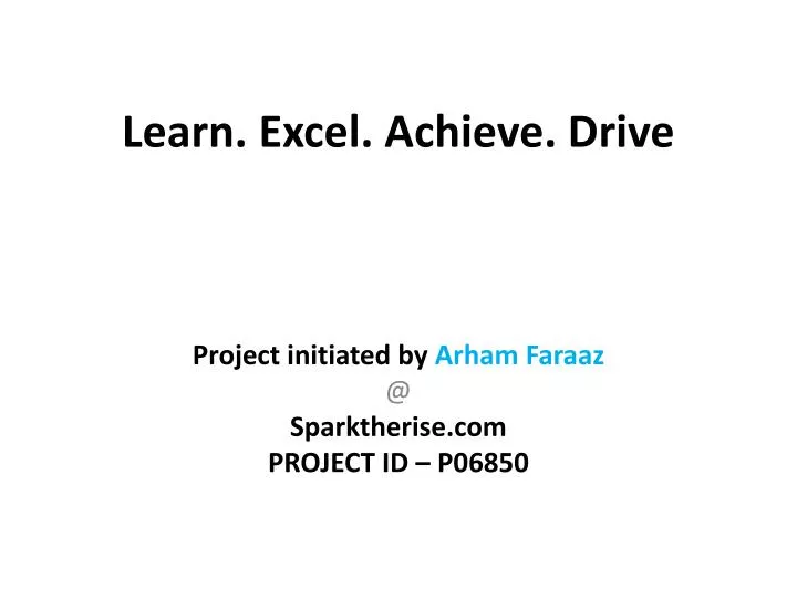 learn excel achieve drive