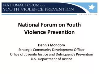 National Forum on Youth Violence Prevention