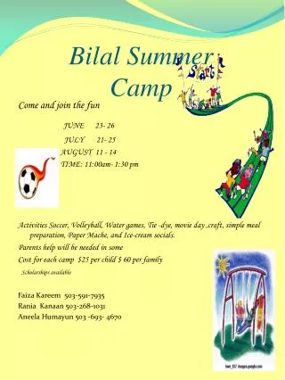 Bilal Summer Camp
