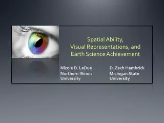 Spatial Ability, Visual Representations, and Earth Science Achievement