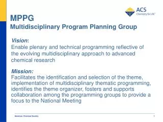 MPPG Multidisciplinary Program Planning Group