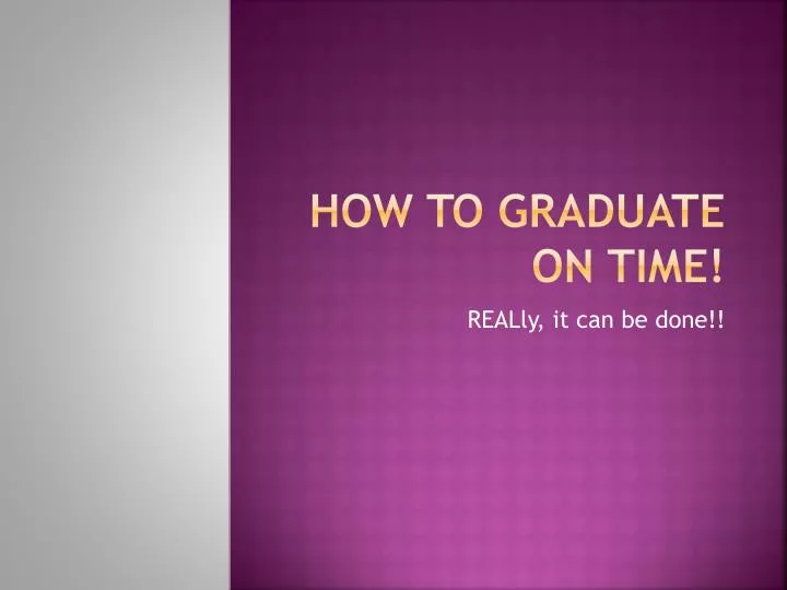 how to graduate on time