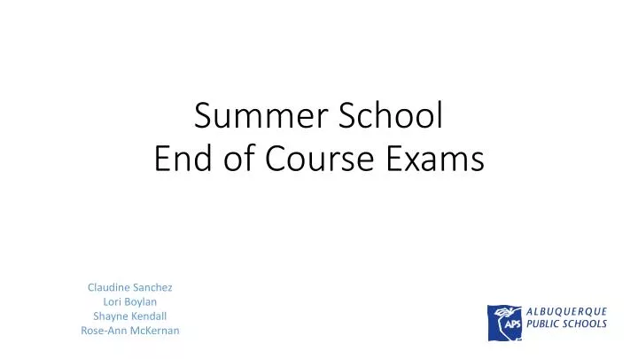 summer school end of course exams