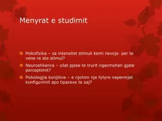 menyrat e studimit