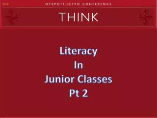 Literacy In Junior Classes Pt 2