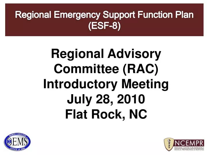 regional advisory committee rac introductory meeting july 28 2010 flat rock nc