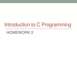 introduction to c programming