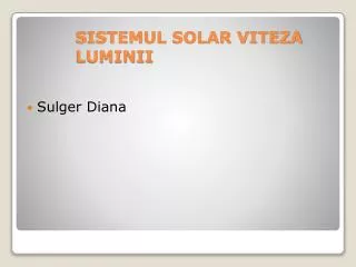 sistemul solar viteza luminii