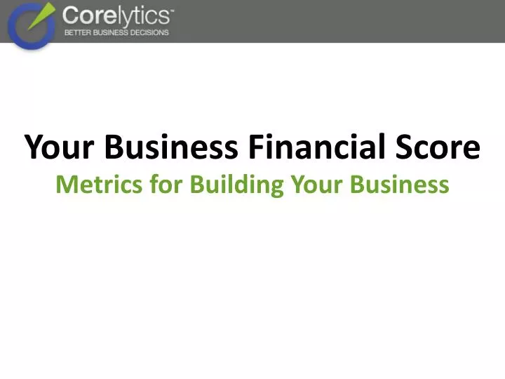 your business financial score