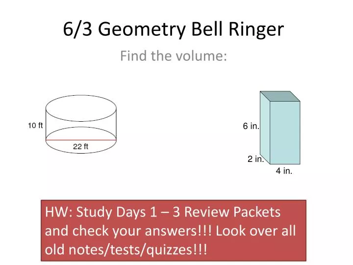 6 3 geometry bell ringer