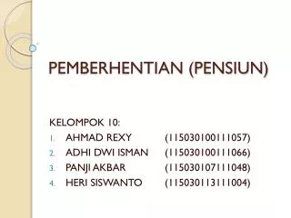pemberhentian pensiun