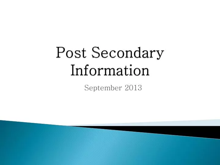 post secondary information