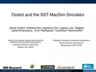 Ocelot and the SST- MacSim Simulator