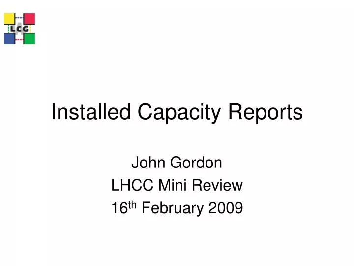 installed capacity reports