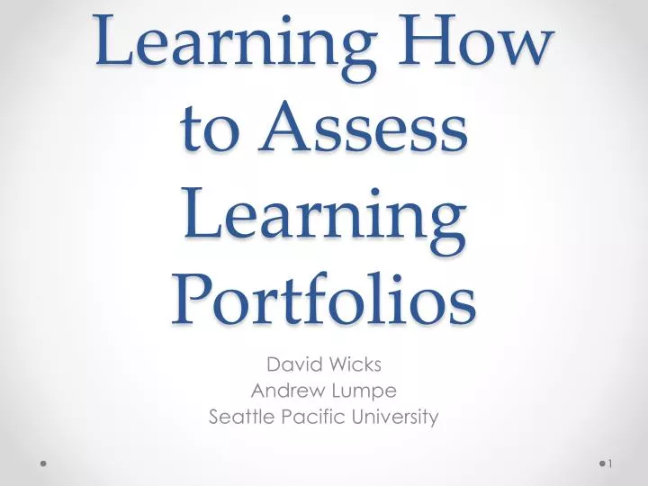 learning how to assess learning portfolios